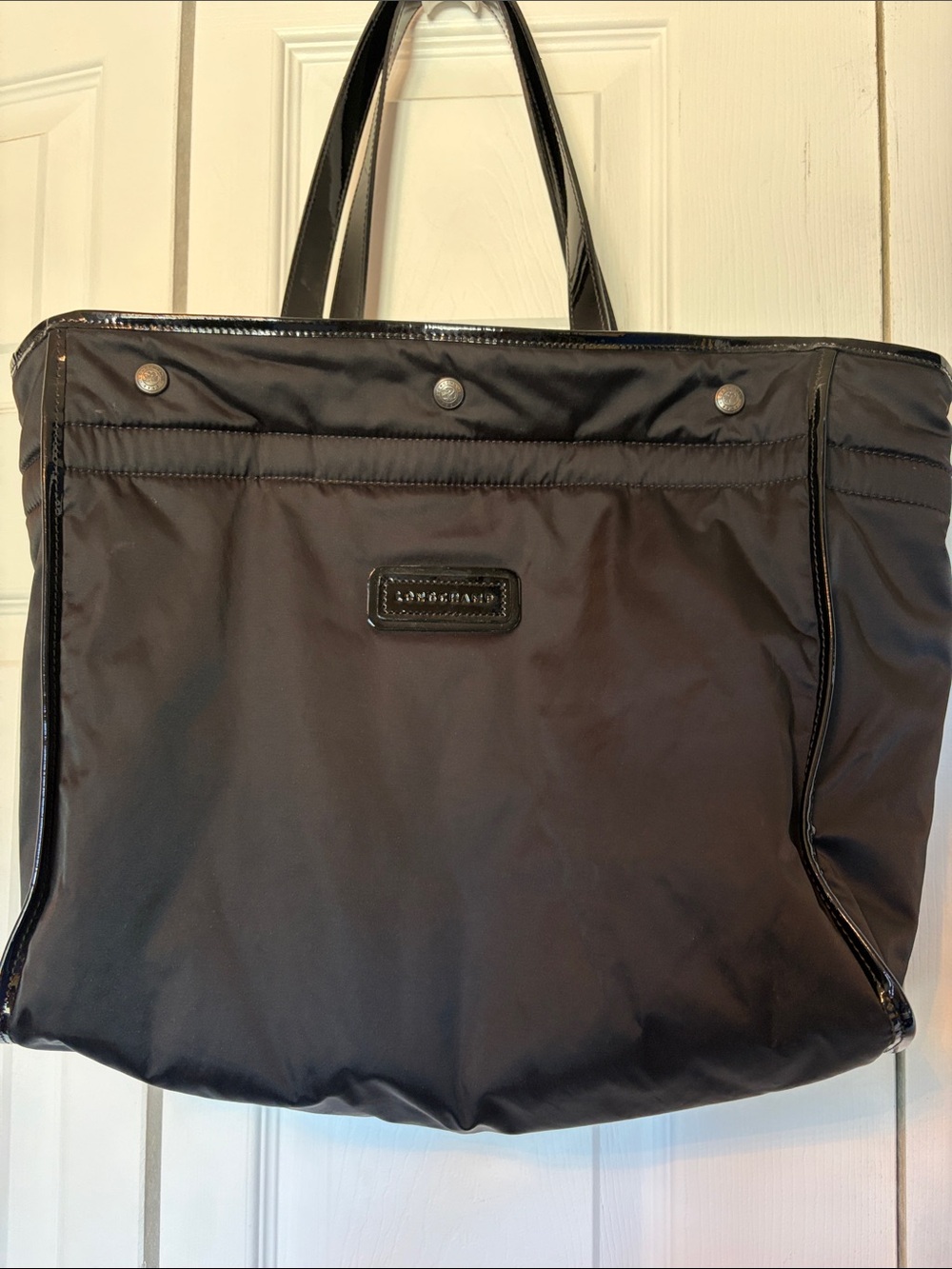 Longchamp Tweedy Plume Padded Nylon Tote Bag - Black